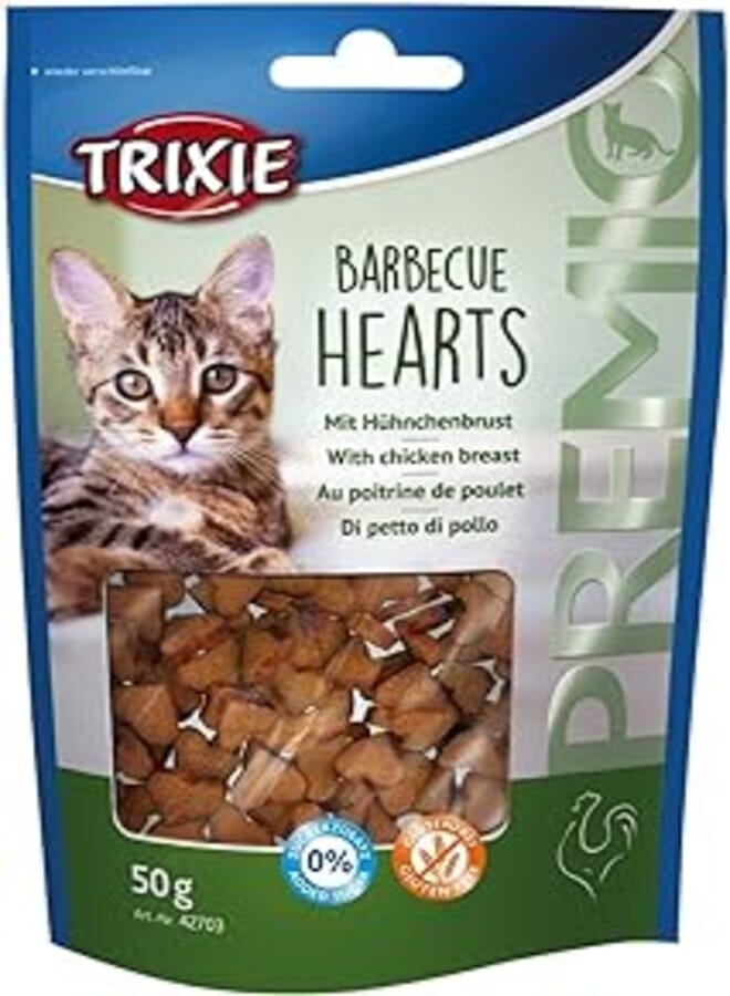 Trixie Premio Barbecue Hearts Cat Treats 50g