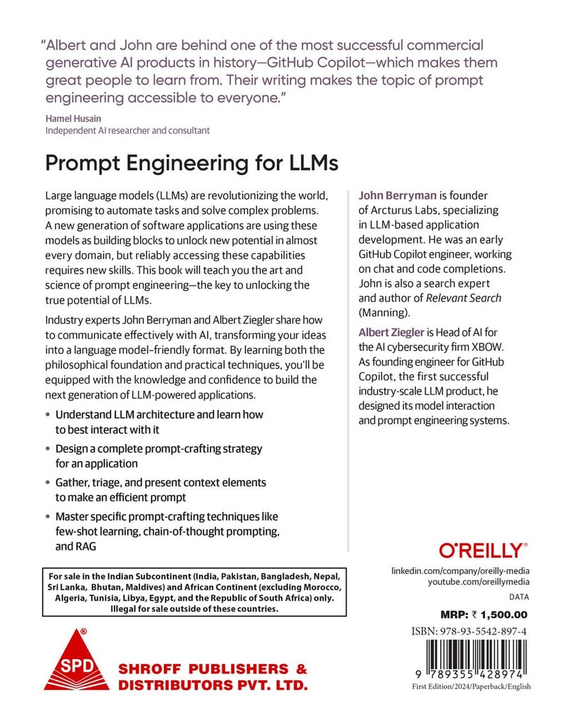 Prompt Engineering for LLMs: The Art and Science of Building Large Language Model–Based Applications (Grayscale Indian Edition) - Image 2