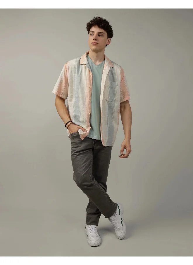 American Eagle Relax Fit Tropical Printed  Shirt