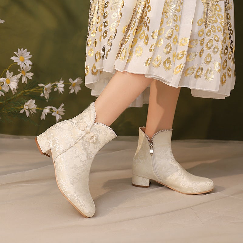 New Size Size 28-43 Fashion Pearl National Style Cheongsam Hanfu New Chinese Ankle Boots - Image 5