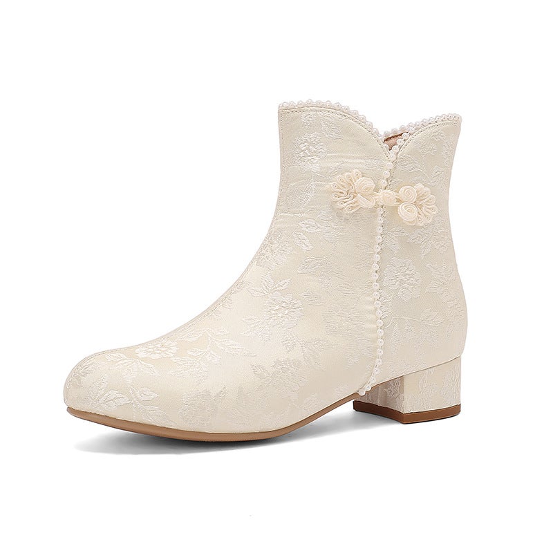 New Size Size 28-43 Fashion Pearl National Style Cheongsam Hanfu New Chinese Ankle Boots - Image 1