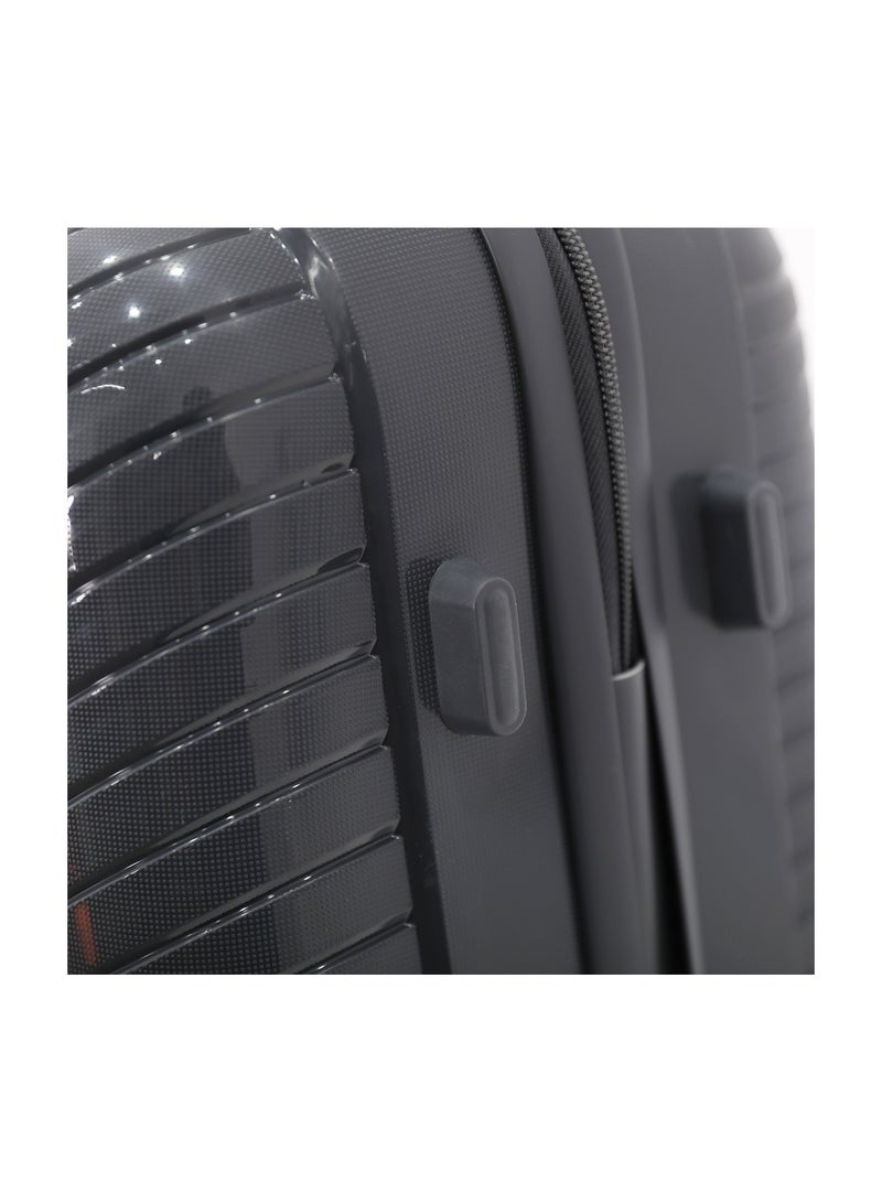 FANCL-حقائب السفر الصلبة 20 بوصة مع منفذ شحن USB، رمادي - Image 4