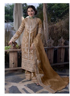 Wedding Party Wear Heavy Georgette Gold Pakistani Dress