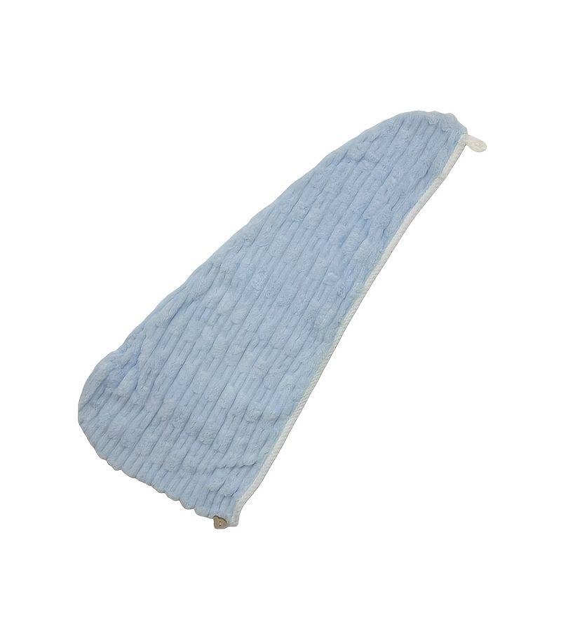 White Velvet Hair Drying Cap For Women Absorbent Quick Dry Hair Towel Wrap - Image 2