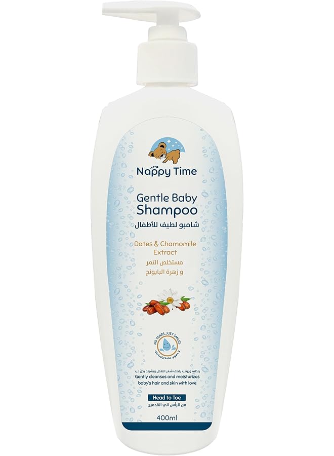 Nappy time Gentle Baby Shampoo Head To Toe Tear Free Formula And Dates 400Ml - Image 1