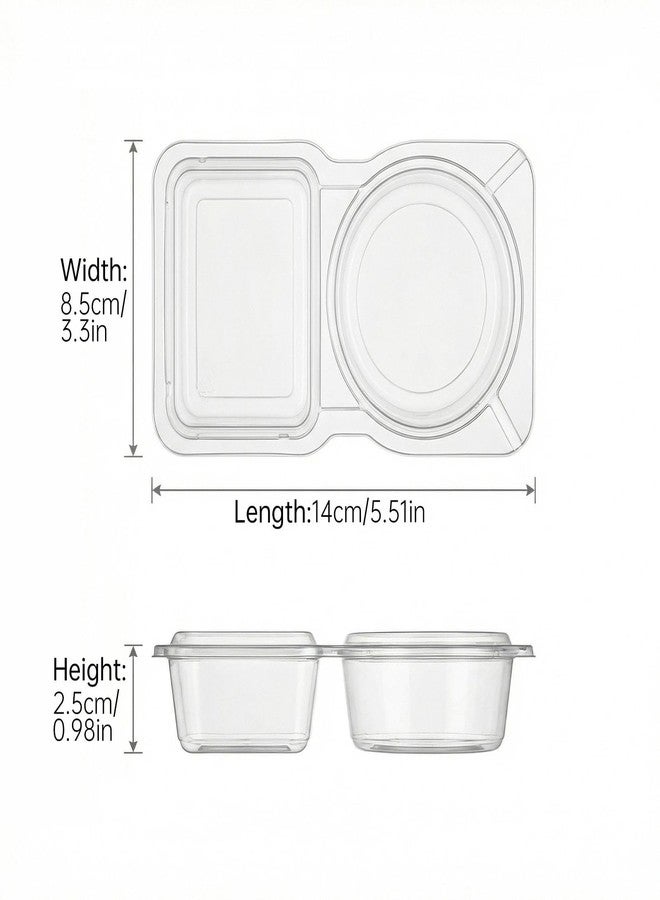 VEAGINS 20 Pcs Disposable Containers With Lids, 130Ml 2-Compartment Snack Containers, For Camping Food & Daily Snack Storage (5.51 × 3.35 × 0.98 inches) - Image 2