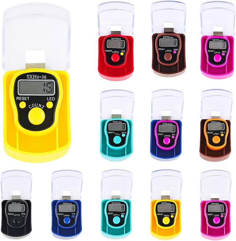 LAVISH Digital Tasbeeh Finger Counter | 6-Pack LED Light 5-Digit Tally Clicker | Adjustable Finger Ring with Flip Cover | Prayer, Golf, Knitting, Exercise Tracker | Individually Boxed - Image 1