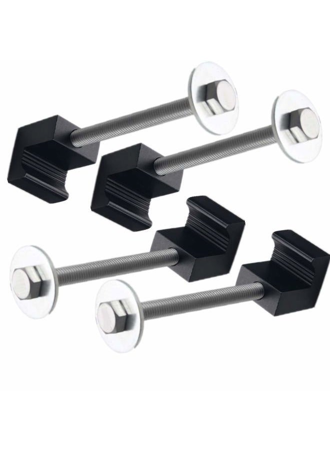 JGR Pickup Truck Tool Box Tie Downs Aluminum J Hook Crossover 4 Pack, Black - Image 2