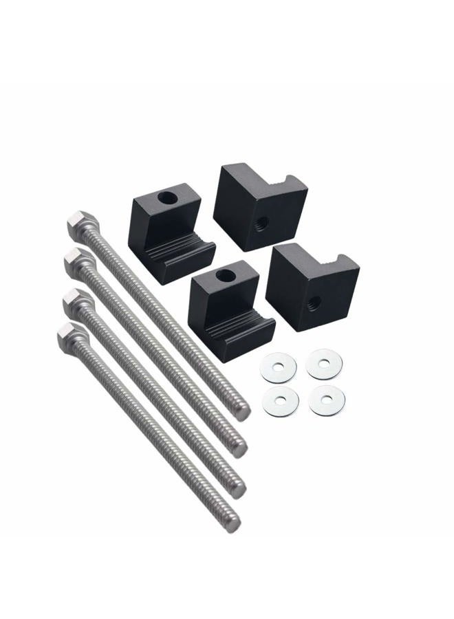 JGR Pickup Truck Tool Box Tie Downs Aluminum J Hook Crossover 4 Pack, Black - Image 4