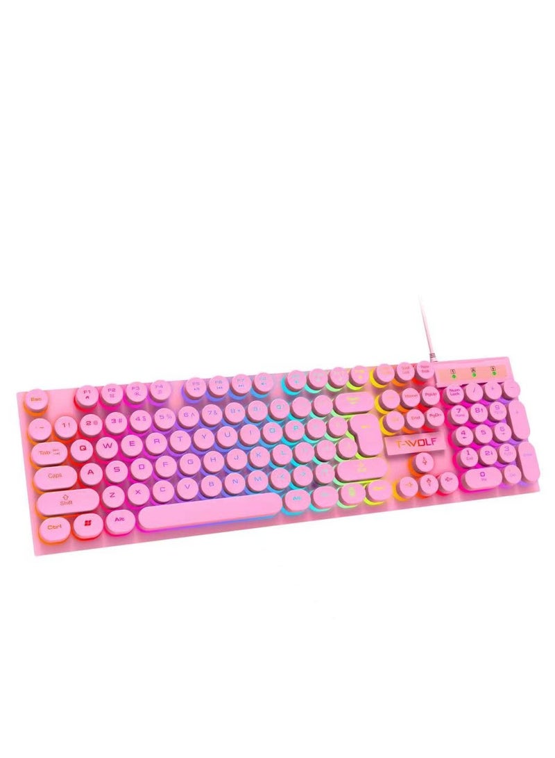 Mechanical Gaming Keyboard RGB Backlit Volume/Lighting Control Knob Fully Programmable 104-Keys Anti-Ghosting Wired Computer Keyboards for Office/Games,Suitable for PC/Ps4/Xbox Gamers - Image 1