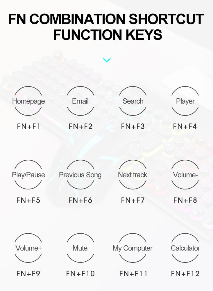 Mechanical Gaming Keyboard RGB Backlit Volume/Lighting Control Knob Fully Programmable 104-Keys Anti-Ghosting Wired Computer Keyboards for Office/Games,Suitable for PC/Ps4/Xbox Gamers - Image 4