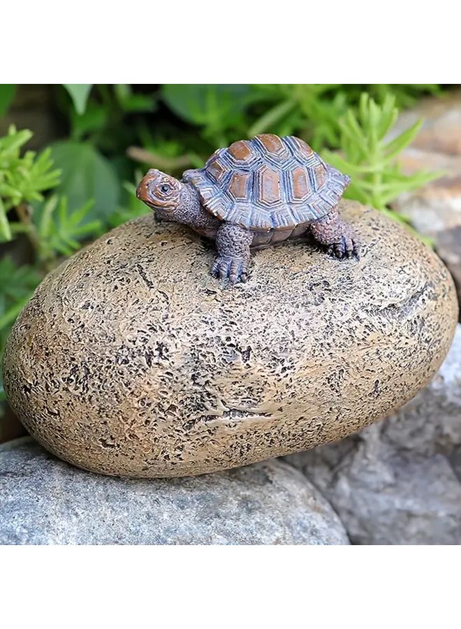 Stone Turtle Outdoor Key Hider Waterproof Resin Hidden Key Box Secure Lock Garden Yard - Image 4