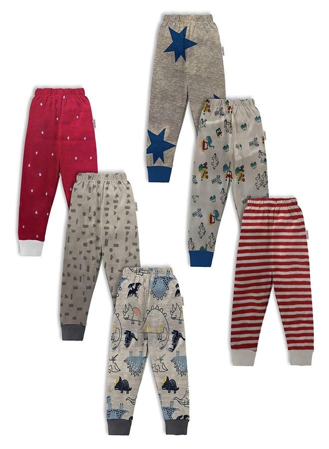 Magic Town Baby Cotton Pajama Pants with Rib Unisex's (Pack of 6) (2-3 Years) Multicolour - Image 1