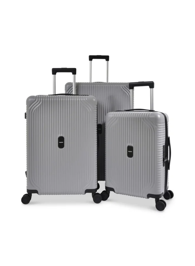 MAGELLAN Hard Shell PC Trunk Trolley 3-Piece Luggage Set PCDCF/3P 20 24 28 Inch with TSA Lock USB Port 4 Double Spinner Wheels
