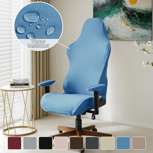 Master Pink Gaming Chair Covers, Blue, 4pc Set with Armrest Covers/Back Covers/Seat Cover, Waterproof, Anti-slip, Scratch Resistant, Ergonomic, for Reclining Racing Gaming Chair - Image 2