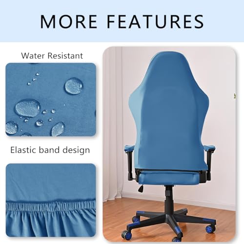 Master Pink Gaming Chair Covers, Blue, 4pc Set with Armrest Covers/Back Covers/Seat Cover, Waterproof, Anti-slip, Scratch Resistant, Ergonomic, for Reclining Racing Gaming Chair - Image 3