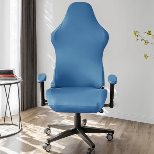 Master Pink Gaming Chair Covers, Blue, 4pc Set with Armrest Covers/Back Covers/Seat Cover, Waterproof, Anti-slip, Scratch Resistant, Ergonomic, for Reclining Racing Gaming Chair - Image 1