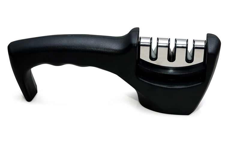 Shoping now Advanced Manual 3 Stage 3 Slot Kitchen Knife Sharpener Tool kit self Knives Shaping Upgraded Knife Sharpener Hand Tool Ceramic Stone Repair Grinder Dull Black - Image 2