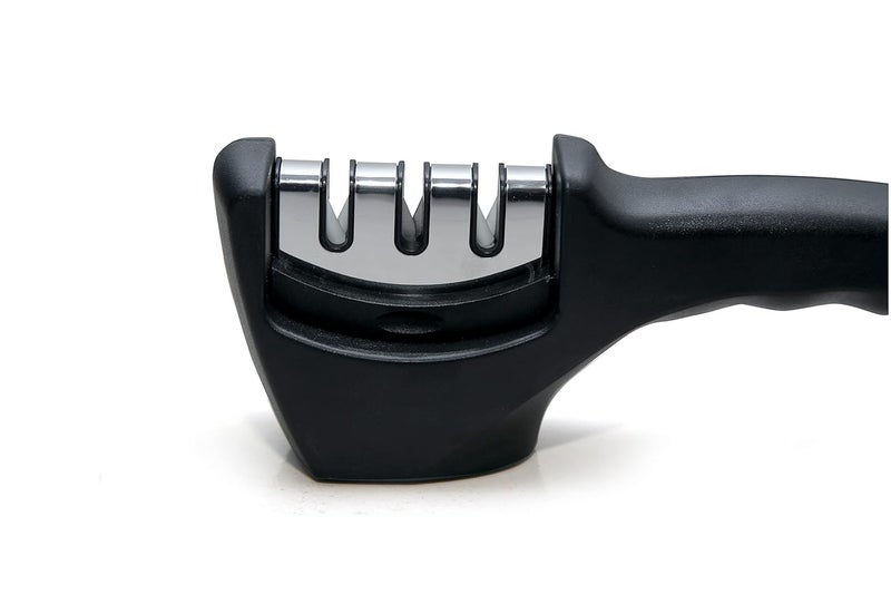 Shoping now Advanced Manual 3 Stage 3 Slot Kitchen Knife Sharpener Tool kit self Knives Shaping Upgraded Knife Sharpener Hand Tool Ceramic Stone Repair Grinder Dull Black - Image 3
