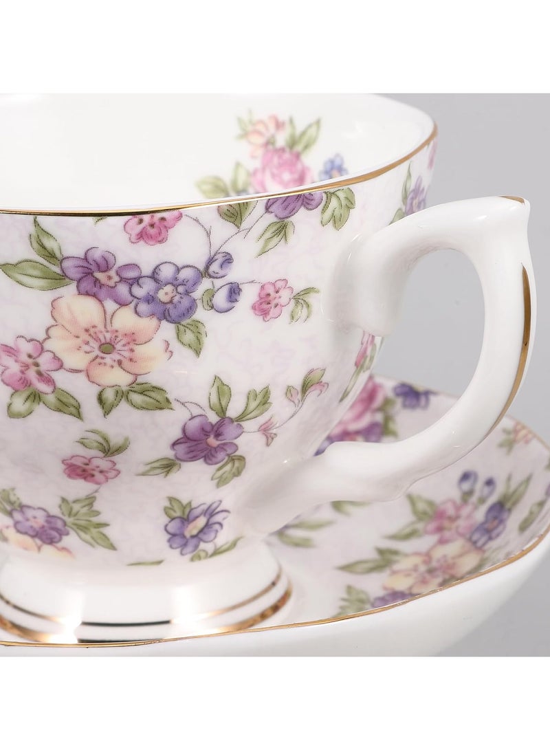 M MIAOYAN 1Set Bone China Practical Coffee Cup for Kitchen Use Elegant Dining Tableware for Tea Coffee and More - Image 4