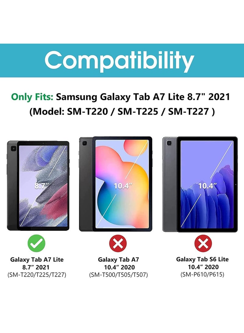 DUSALA Galaxy Tab A7 Lite Case 8.7 Inch (SM-T220/ SM-T225/ SM-T227), Protective Stand Case Hard Shell Cover for 8.7 Inch Samsung Tab A7 Lite Tablet 2021 -BlackGalaxy Tab A7 Lite Case 8.7 Inch (SM-T220/ SM-T225/ SM-T227), Protective Stand Case Hard Shell Cover for 8.7 Inch Samsung Tab A7 Lite Tablet 2021 -Black - Image 2