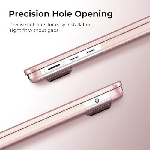 BlueSwan Case Compatible for Macbook Air 13 inch M5 2026 2025 2024 2022 M4 M3 M2, A3449 A3240 A3113 A2681, Air 13.6" Flexible PP＆Matte Shell Cover, Anti-rupture Shockproof Anti-fingerprint, Matte Pink - Image 4