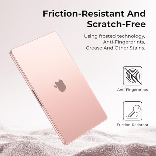 BlueSwan Case Compatible for Macbook Air 13 inch M5 2026 2025 2024 2022 M4 M3 M2, A3449 A3240 A3113 A2681, Air 13.6" Flexible PP＆Matte Shell Cover, Anti-rupture Shockproof Anti-fingerprint, Matte Pink - Image 3