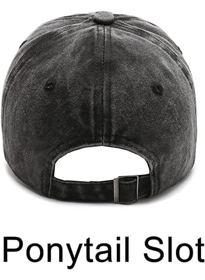 2 Pcs Unisex Baseball Cap, Cotton Vintage Washed Distressed Baseball Cap, Low Profile Unstructured Baseball Hat, Adjustable Dad Golf Hat for Men Women - Image 5