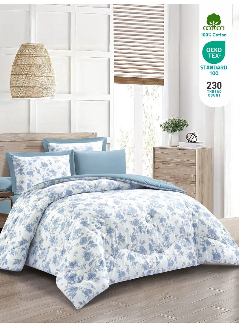 دوناتيلا طقم مفرش ناتشورال كولكشن مشجر 6 قطع مقاس مزدوج 200×200 قطن طبيعي 230 غرزة