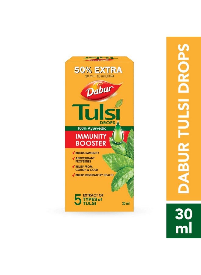 Dabur Tulsi Drops : 30Ml (20Ml + 10Ml Free) | Contains Extracts Of 5 Rare Tulsi | Boosts Immunity | Cough And Cold Relief | 100% Ayurvedic | Builds Respiratory Health - Image 2