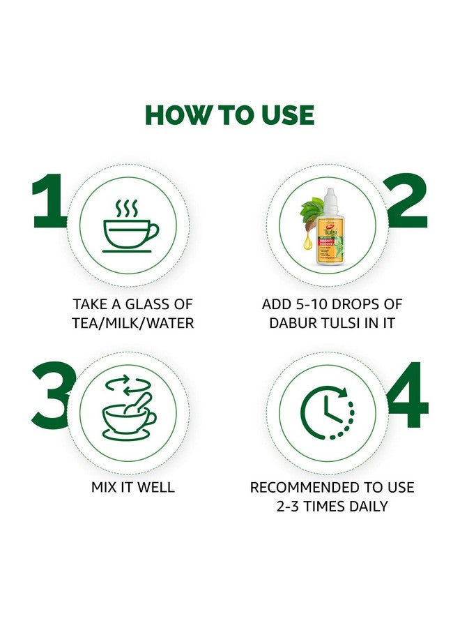 Dabur Tulsi Drops : 30Ml (20Ml + 10Ml Free) | Contains Extracts Of 5 Rare Tulsi | Boosts Immunity | Cough And Cold Relief | 100% Ayurvedic | Builds Respiratory Health - Image 5