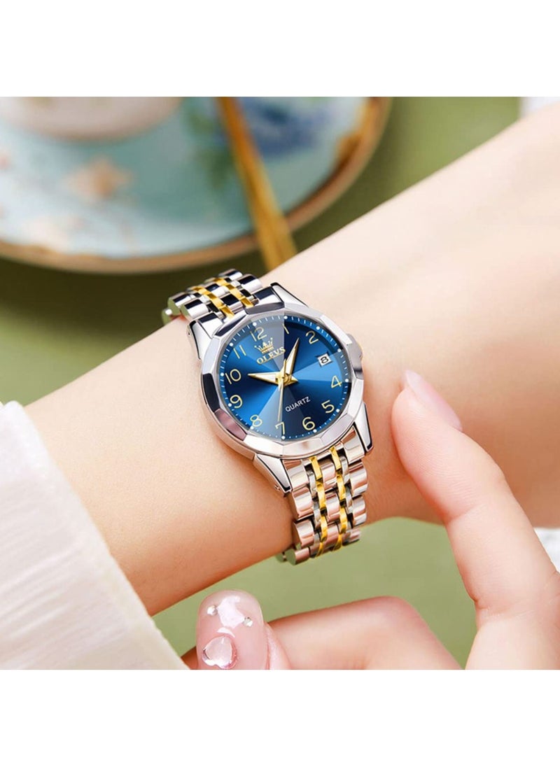 OLEVS OLEVS Romantic Couple Watches His and Hers Ultrathin Classic Quartz Analog Wrist Watches Gifts Set for Lovers Set of Two Quartz Watch Stainless Steel Waterproof Date Watches  - Image 3