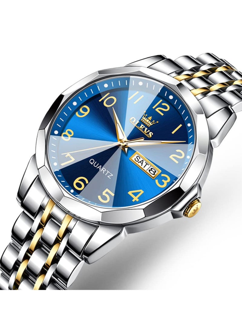 OLEVS OLEVS Romantic Couple Watches His and Hers Ultrathin Classic Quartz Analog Wrist Watches Gifts Set for Lovers Set of Two Quartz Watch Stainless Steel Waterproof Date Watches  - Image 2