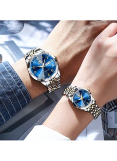 OLEVS OLEVS Romantic Couple Watches His and Hers Ultrathin Classic Quartz Analog Wrist Watches Gifts Set for Lovers Set of Two Quartz Watch Stainless Steel Waterproof Date Watches  - Image 5