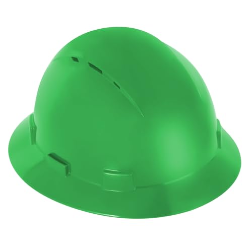 Zeluga 15-437 HDPE Full Brim Hard Hat, Construction Safety Helmet with Vented Holes, 6 Point Adjustable Ratchet Suspension, ‎Meets ANSI/ISEA Z89.1, Green - Image 2