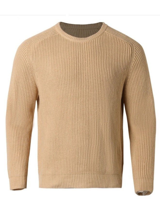 NIBEMINENT Fashion Autumn Winter  Men's Sweater Long Sleeve Round Neck Casual Men Knitted Jacquard Pullover Solid Tshirt Man Tops - Image 2