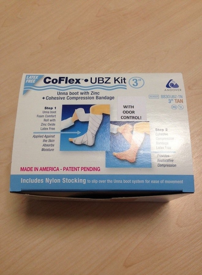 Big Man CoFlex UBZ Kit, Unna Boot With Zinc and Cohesive Compression Bandage 3"(75mm - Image 1