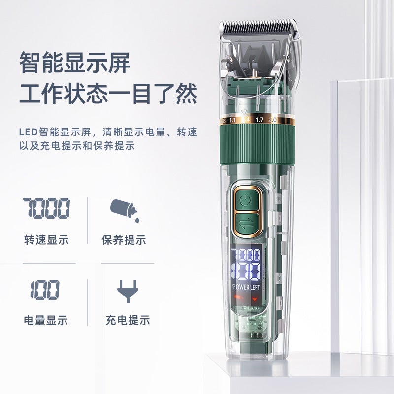 Transparent Pet Shaver Lcd Digital Display Hair Trimmer Electric Clippers Cat Hair Trimmer Scissors Suit Hair Clipper Electric Push - Image 5