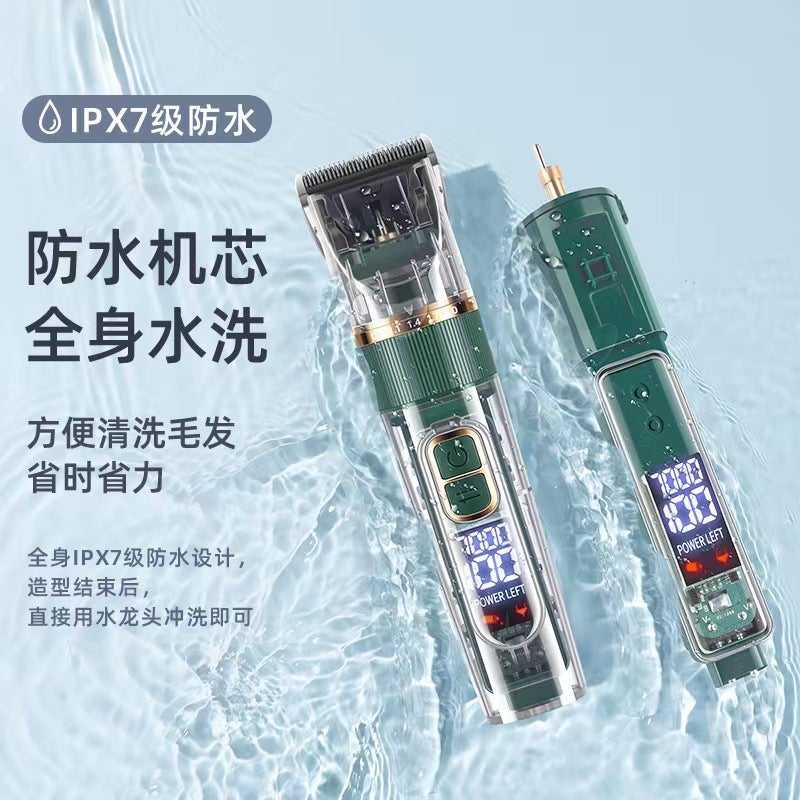 Transparent Pet Shaver Lcd Digital Display Hair Trimmer Electric Clippers Cat Hair Trimmer Scissors Suit Hair Clipper Electric Push - Image 4