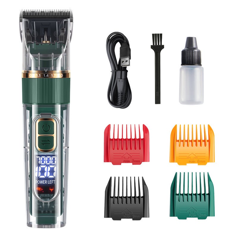 Transparent Pet Shaver Lcd Digital Display Hair Trimmer Electric Clippers Cat Hair Trimmer Scissors Suit Hair Clipper Electric Push - Image 1