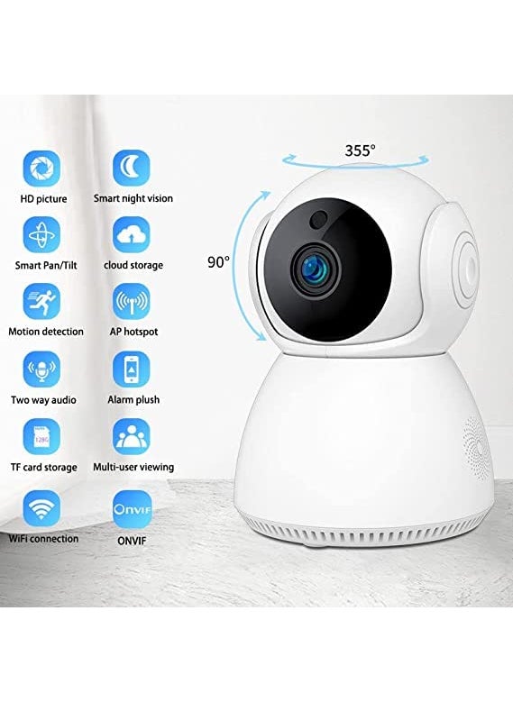 JKPlus JKPlus 1080p Full HD Two Way Audio HD 1080P Home 128G TF Card Slot Cloud Storage Wireless WiFi Indoor Security IP CCTV Camera One Year Warranty Baby Monitor Camera  - Image 2