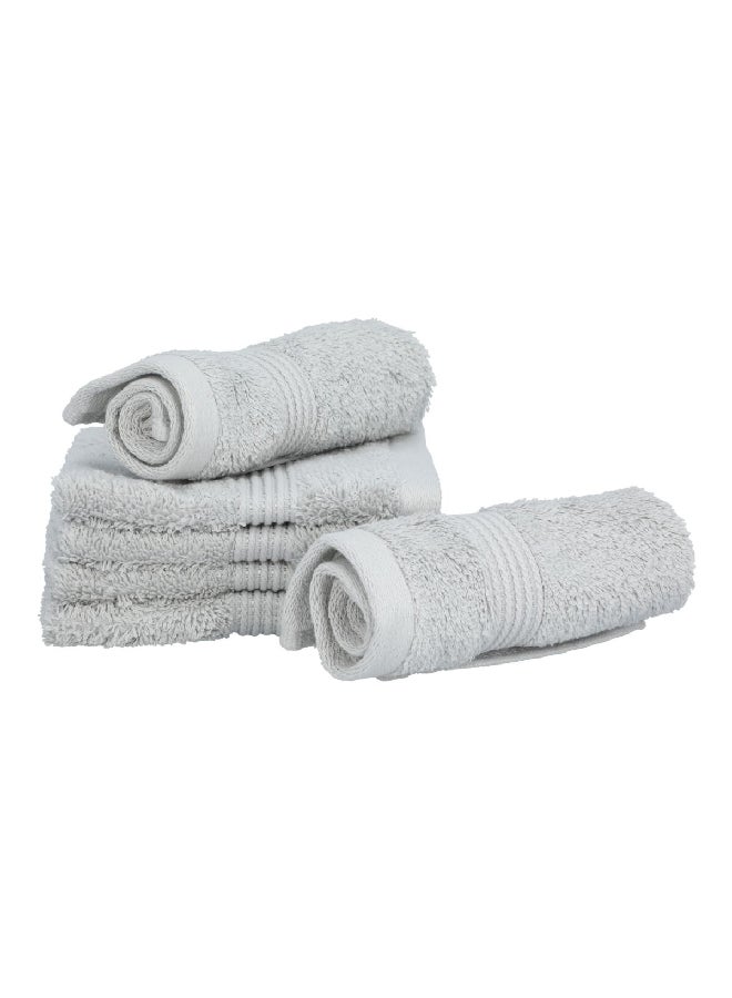 REVE 6-Piece Pima Ultra Soft and Highly Absorbent Cotton Towel Set Silver 30 x 30cm KM019 - Image 1