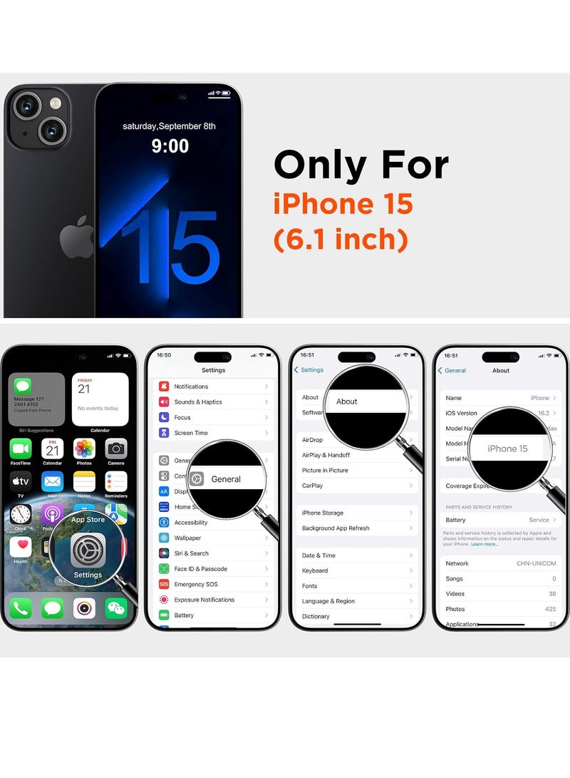 ESCASE Magnetic Silicone Case for iPhone 15 6.1-Inch, Compatible with MagSafe,Silky-Soft Touch Full-Body Protective Phone Case, Shockproof Cover with Microfiber Lining Black - Image 2