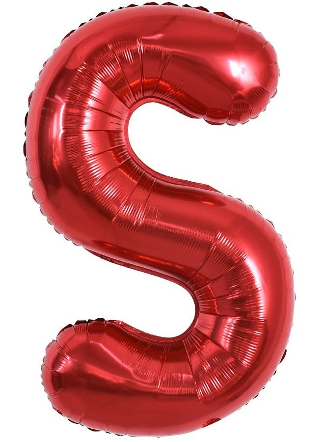 TONIFUL 40 Inch Large Bright Red Letter Balloons A-Z, Giant Jumbo Helium Foil Mylar Big Letter S Balloons for Birthday Party Anniversary Wedding Decorations - Image 1
