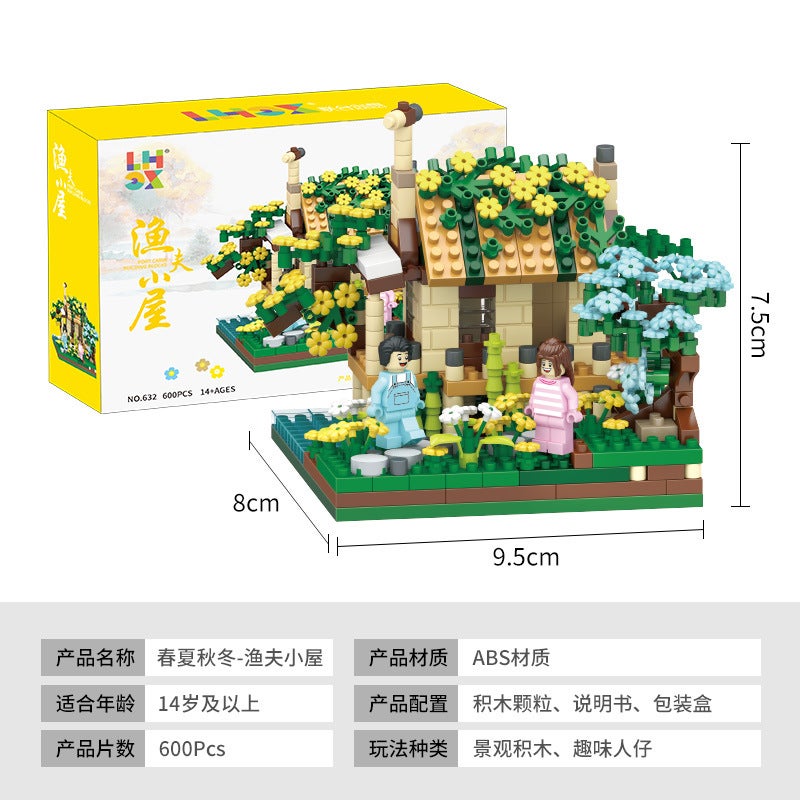 Sakura Tree House 609 Micro Diamond Small Particle Building Blocks Flower Educational Assembly Toy Girls' Gift Selling - Image 1
