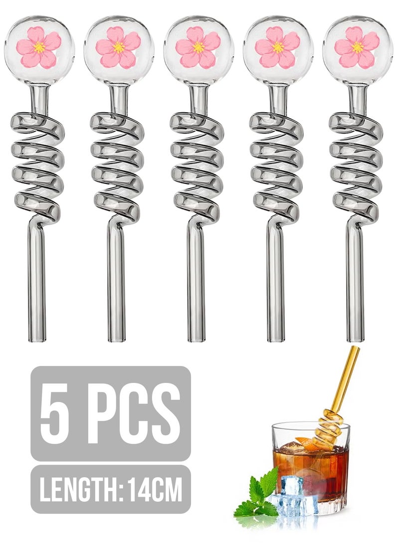 5pcs Premium Heat Resistant Glass Straw High Borosilicate Materia for Long lasting Use - Image 1