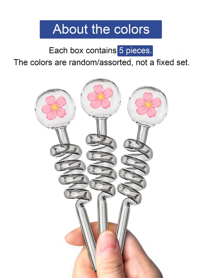5pcs Premium Heat Resistant Glass Straw High Borosilicate Materia for Long lasting Use - Image 4
