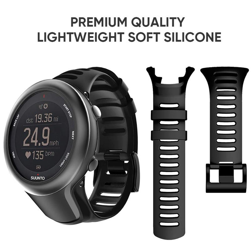ANCOOL Compatible with Suunto Ambit 3 Watch Band, Soft TPU Replacement Sport Strap Accessory Wristband for Suunto Ambit 3 Sport, 3 Run, 2R, 2S, 2, and 1 (Black) - Image 2