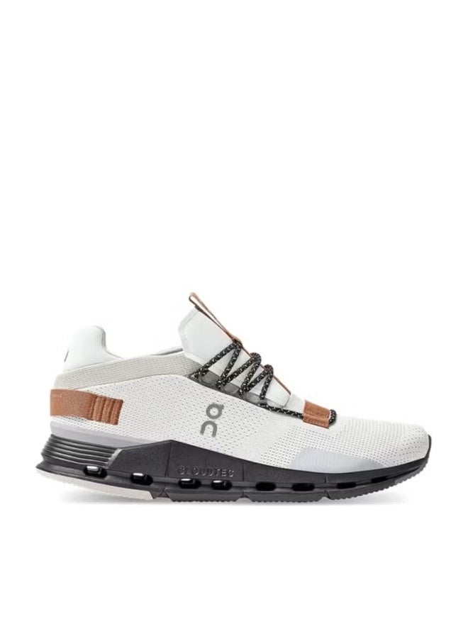 ON Cloundnova white peacan edition  All-Day Performance and Travel Shoe - Image 1