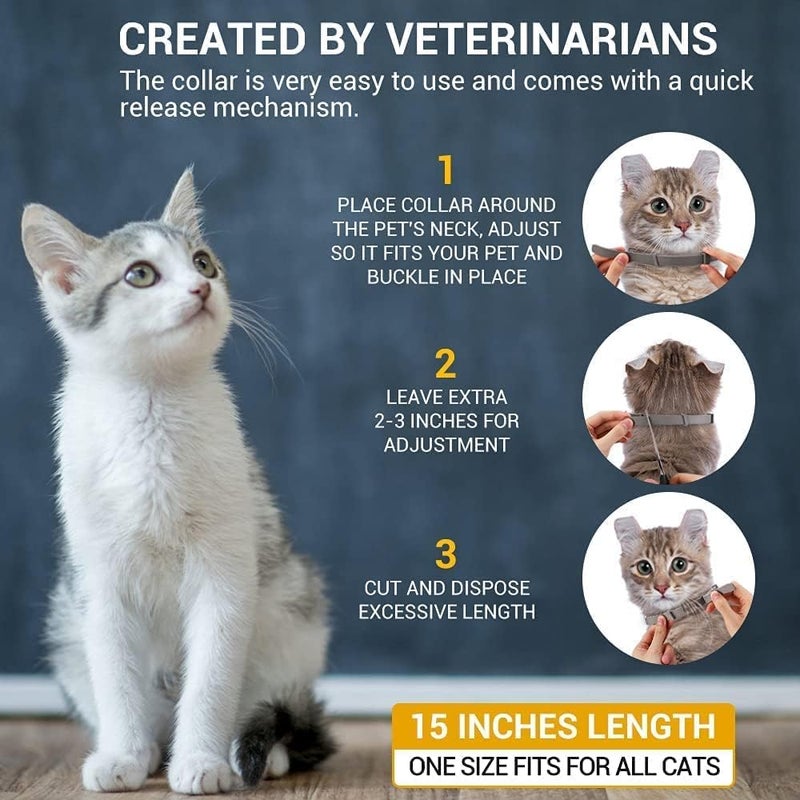 Valman 2 pack Cat Flea and Tick Collar, Flea and Tick Prevention for Cats, 8 Months Effective Protection Waterproof Adjustable for All Sized Kittens puppy and Other small pets - Image 5